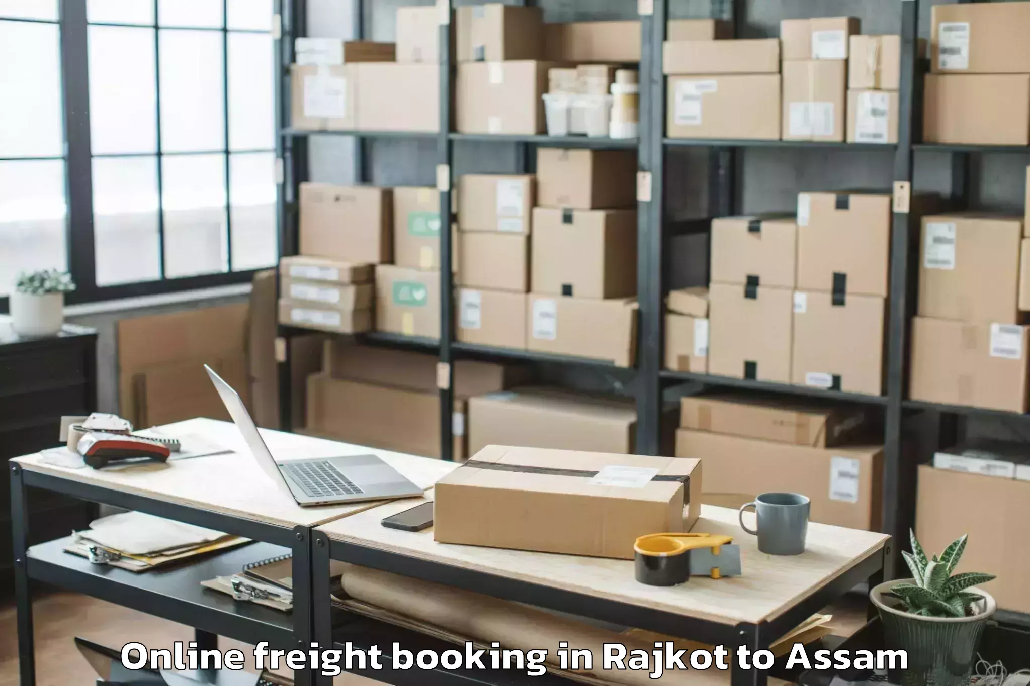 Affordable Rajkot to Likabali Online Freight Booking